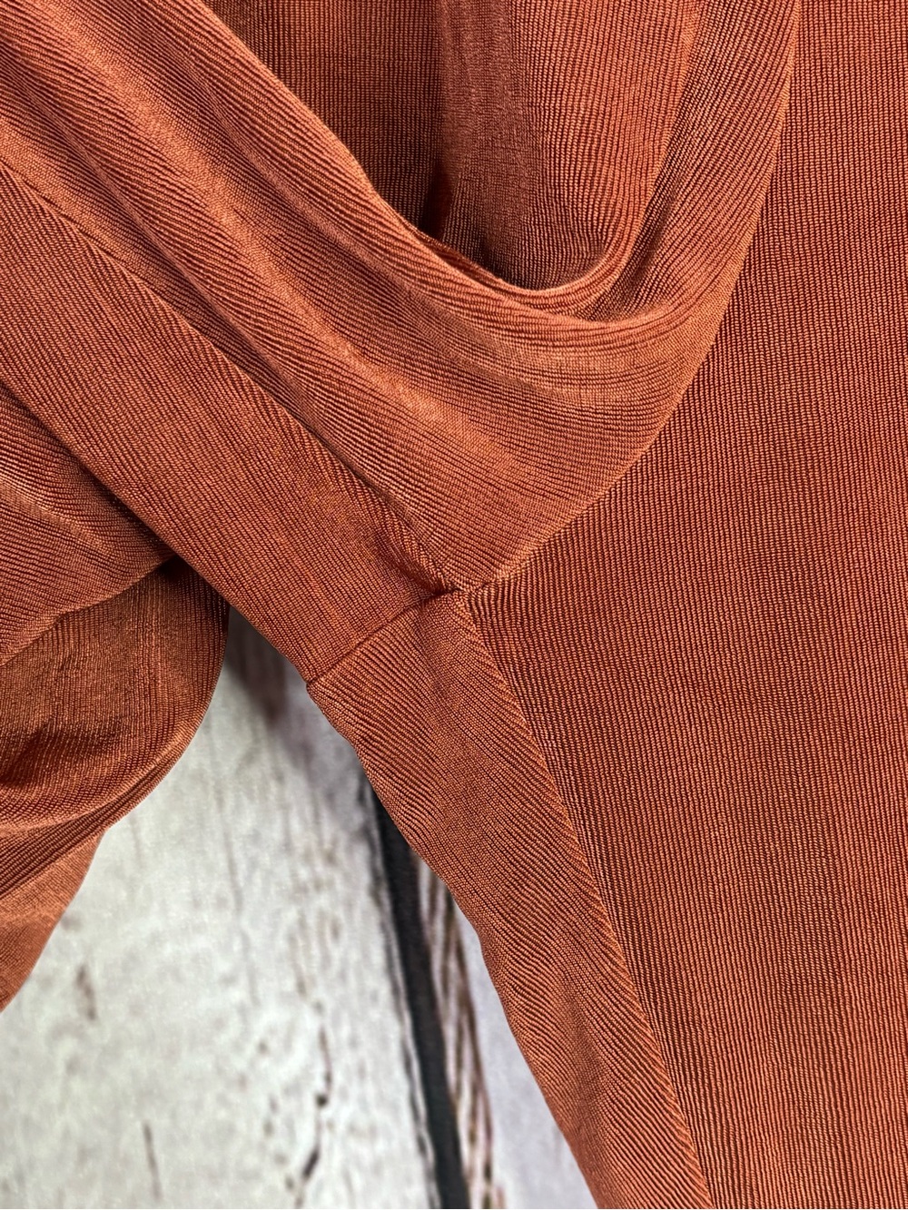 Chico’s Travelers 2 (Large) SHORT Stretchy Terracotta Color Slinky Wide Leg Pant - Picture 4 of 12